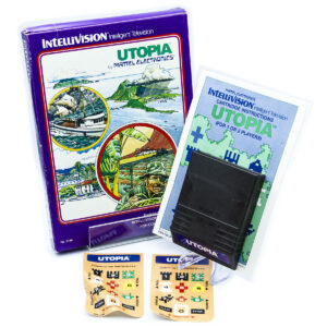 Utopia (Cart, Box, Manual & 2 Overlays) - Intellivision